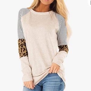 Long Sleeve Comfy Top (Stripes + Cheetah)
